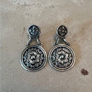 MIGNON FAGET 925 2” Medallion Earrings EUC